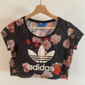 Adidas floral crop top